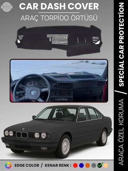 BMW E34 5 SERİSİ (1988-1996) Torpido Örtüsü Panel Koruma Torpido Koruma Tam Uyum Çatlamayı Önler ürün görseli 1
