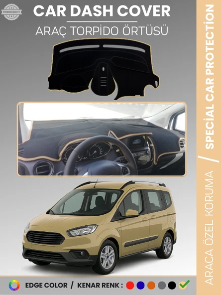 FORD COURİER (2020+) Torpido Örtüsü Ön Göğüs Torpido Koruma Tam Uyum Çatlamayı Önler Kolay Montaj ürün görseli 1