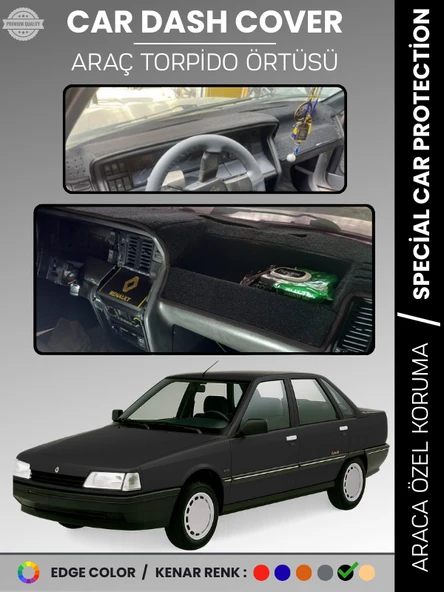 RENAULT 21 CONCORDE Torpido Örtüsü Ön Göğüs Koruma Torpido Koruma Araca Özel Tam Uyum Kaymaz ürün görseli 1
