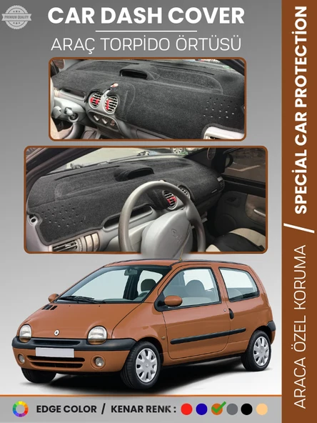RENAULT TWINGO 1 (1998-2007) Torpido Örtüsü Ön Göğüs Koruma Torpido Koruma Birebir Uyum Kaymaz ürün görseli 1