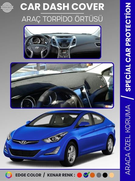 HYUNDAİ ELANTRA (2011-2017) Torpido Örtüsü Ön Göğüs Araca Özel UV Koruma Kaymaz Kolay Montaj ürün görseli 1