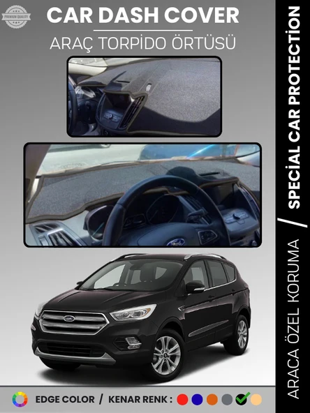 FORD KUGA (2015-2019) Torpido Örtüsü Ön Göğüs Torpido Koruma Tam Uyum Kaymaz Kolay Montaj ürün görseli 1