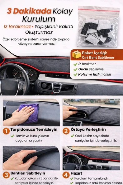 PTTAVM: MAZDA 6 (2007-2013) Torpido Örtüsü Panel Halısı Koruma