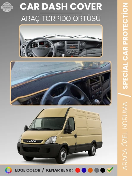IVECO DAILY (2011-2014) Torpido Örtüsü Panel Torpido Koruma Araca Özel Tam Uyum Kaymaz Kolay Montaj ürün görseli 1