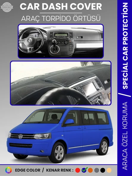 VOLKSWAGEN TRANSPORTER T5 (2003-2016) Torpido Örtüsü Ön Göğüs Koruma Torpido Koruma Tam Uyum ürün görseli 1