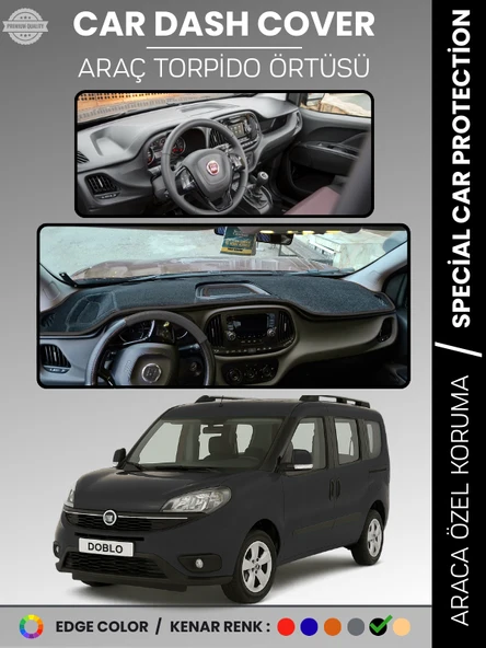 FIAT DOBLO (2015-2020) Torpido Örtüsü Ön Göğüs Torpido Koruma Tam Uyum Çatlamayı Önler Kolay Montaj ürün görseli 1