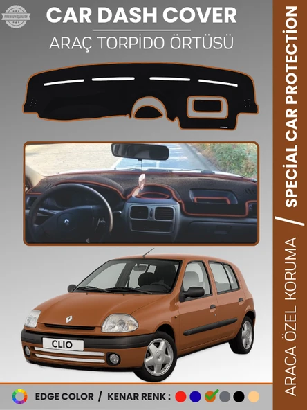 RENAULT CLIO 2 AIRBAGSIZ (2001-2012) Torpido Örtüsü Ön Göğüs Koruma Torpido Koruma Araca Özel ürün görseli 1