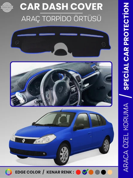 RENAULT SYMBOL 2 AIRBAGLI (2008-2013) Torpido Örtüsü Ön Göğüs Koruma Torpido Koruma Birebir Uyum ürün görseli 1
