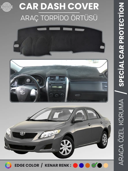 TOYOTA COROLLA E140 (2007-2013) Torpido Örtüsü Ön Göğüs Koruma Araca Özel Çatlamayı Önler Kaymaz ürün görseli 1