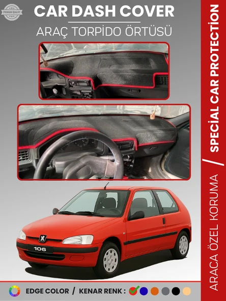 PEUGEOT 106 (1991-2003) Torpido Örtüsü Ön Göğüs Torpido Koruma Birebir Uyum Kaymaz Özel Kesim ürün görseli 1