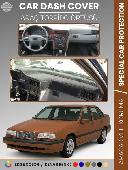 VOLVO 850 (1991-1997) Torpido Örtüsü Ön Göğüs Koruma Torpido Koruma Tam Uyum Araca Özel UV Koruma ürün görseli 1