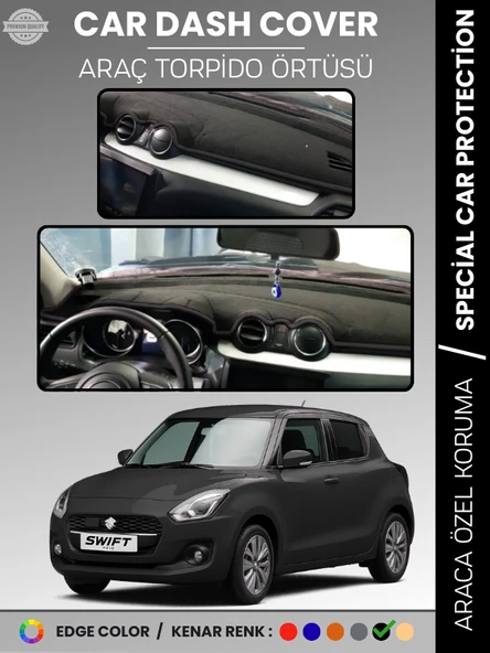 SUZUKI SWİFT (2017-2020) Torpido Örtüsü Ön Göğüs Halı Torpido Koruma Tam Uyum Kaymaz UV Koruma ürün görseli 1