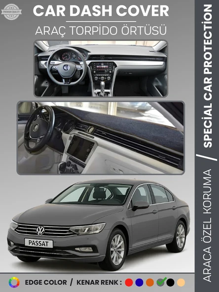 VOLKSWAGEN PASSAT B8 (2015-2020) Torpido Örtüsü Ön Göğüs Koruma Torpido Koruma Tam Uyum UV Koruma ürün görseli 1
