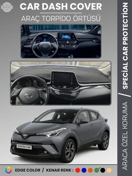 TOYOTA C-HR (2016-2022) Torpido Örtüsü Ön Göğüs Koruma Araca Özel Çatlamayı Önler Kaymaz ürün görseli 1