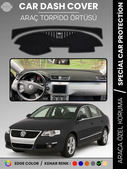 VOLKSWAGEN PASSAT B6 (2005-2010) Torpido Örtüsü Ön Göğüs Koruma Torpido Koruma Tam Uyum UV Koruma ürün görseli 1