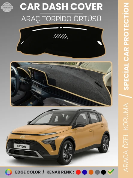 HYUNDAİ BAYON (2020+) Torpido Örtüsü Panel Koruma Araca Özel UV Koruyucu Kaymaz Hızlı Montaj ürün görseli 1