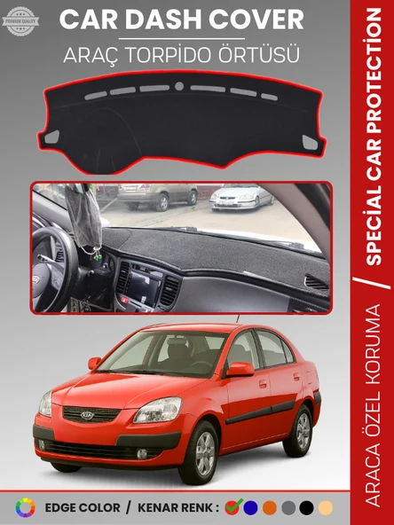 KİA RİO PRİDE (2005-2011) Torpido Örtüsü Ön Panel Halı Torpido Koruma Tam Uyum Araca Özel Kaymaz ürün görseli 1