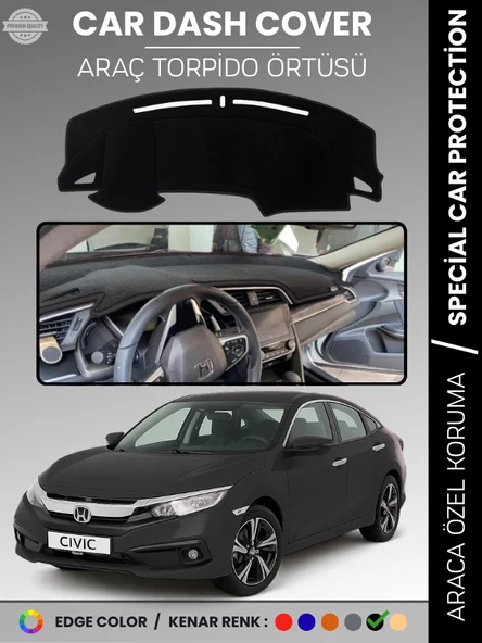 HONDA CIVIC (FC5 2015-2022) Torpido Örtüsü Torpido Koruma Tam Uyum Çatlamayı Önler Kolay Montaj ürün görseli 1