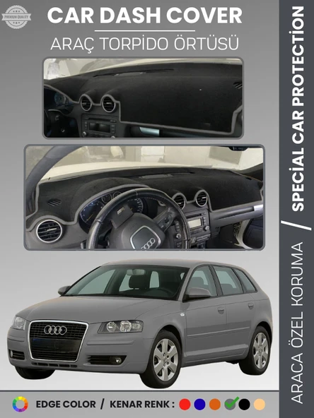 AUDI A3 (2004-2008) Torpido Örtüsü Ön Göğüs Koruma Torpido Koruma Araca Özel Kaymaz Kolay Montaj ürün görseli 1
