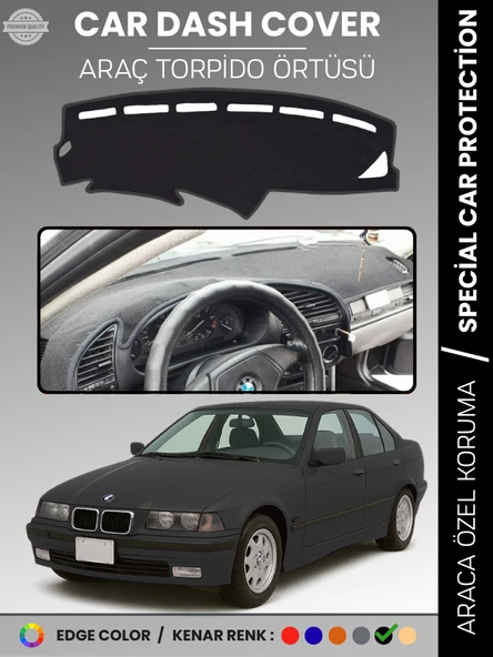 BMW E36 (1990-2000) Torpido Örtüsü Ön Göğüs Koruma Torpido Koruma Araca Özel Kaymaz Kolay Montaj ürün görseli 1