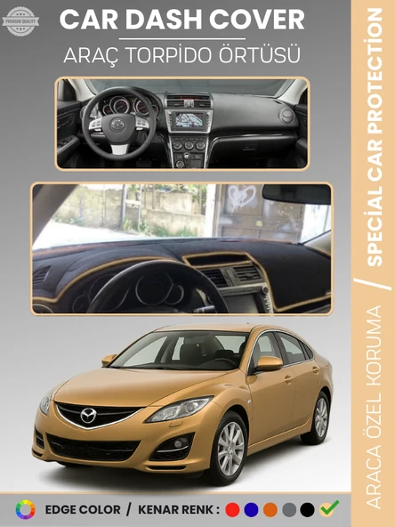 MAZDA 6 (2007-2013) Torpido Örtüsü Panel Halısı Koruma Torpido Koruma Araca Özel Kaymaz Kolay Montaj ürün görseli 1