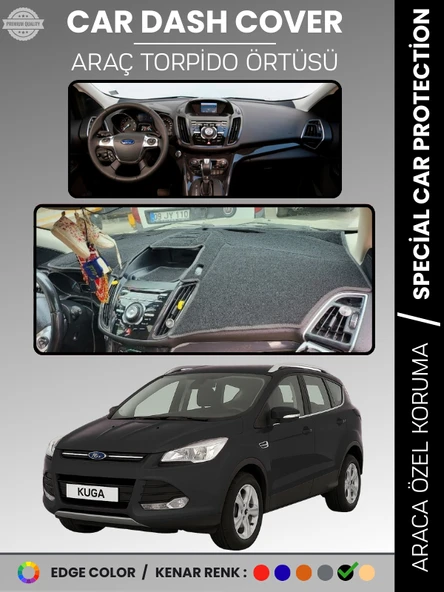 FORD KUGA (2013-2015) Torpido Örtüsü Ön Göğüs Koruma Torpido Koruma Tam Uyum Çatlamayı Önler ürün görseli 1