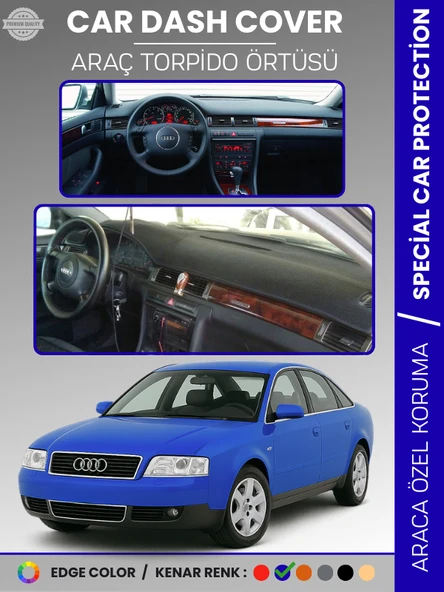 AUDI A6 (1997-2004) Torpido Örtüsü Ön Göğüs Koruma Torpido Koruma Araca Özel Kaymaz Kolay Montaj ürün görseli 1