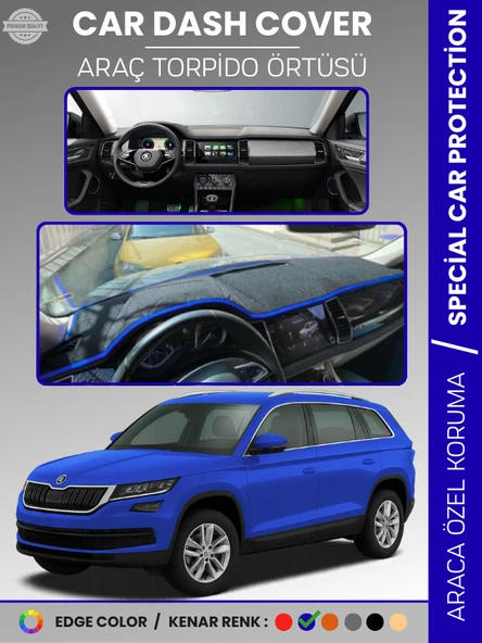 SKODA KODIAQ (2017-2022) Torpido Örtüsü Ön Göğüs Halı Torpido Koruma Birebir Uyum Kaymaz UV Koruma ürün görseli 1