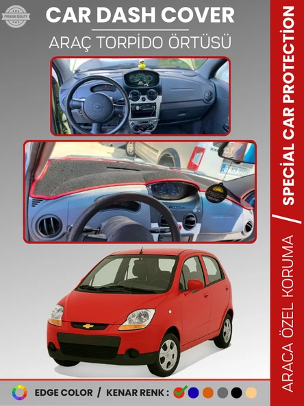 CHEVROLET SPARK (2009-2015) Torpido Örtüsü Ön Göğüs Koruma Torpido Koruma Tam Uyum Çatlamayı Önler ürün görseli 1
