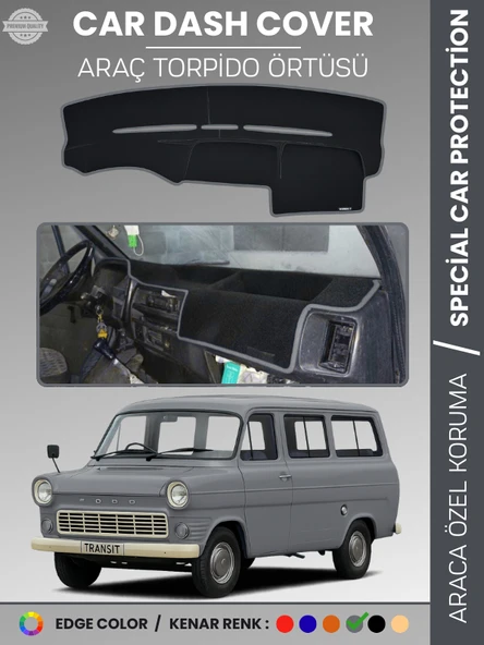 FORDTRANSİT MK1 (1965-1978) Torpido Örtüsü Torpido Koruma Tam Uyum Kaymaz Kolay Montaj Özel Kesim ürün görseli 1