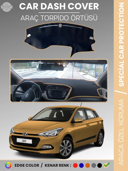 HYUNDAİ İ20 (2008-2014) Torpido Örtüsü Göğüs Koruma Araca Özel UV Koruma Kaymaz ürün görseli 1