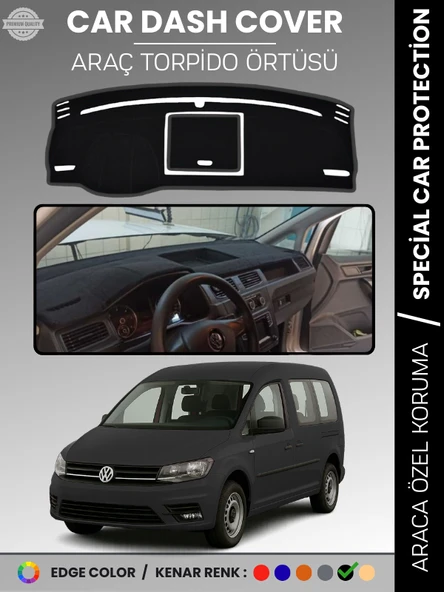 VOLKSWAGEN CADDY (2015-2021) Torpido Örtüsü Ön Göğüs Koruma Torpido Koruma Tam Uyum Çatlamayı Önler ürün görseli 1