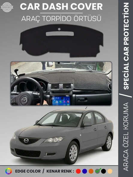 MAZDA 3 (2003-2009) Torpido Örtüsü Panel Halısı Koruma Torpido Koruma Araca Özel Kaymaz Kolay Montaj ürün görseli 1