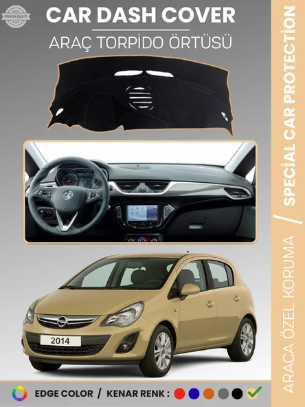 OPEL CORSA E (2013-2019) Torpido Örtüsü Ön Göğüs Koruma Torpido Koruma Tam Uyum Çatlamayı Önler ürün görseli 1