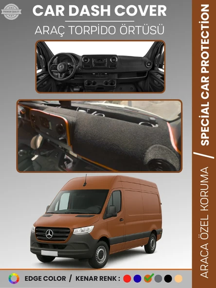 MERCEDES SPRINTER VS30 (2018-2024) Torpido Örtüsü Premium Kalite Torpido Koruma Özel Kesim UV Koruma ürün görseli 1