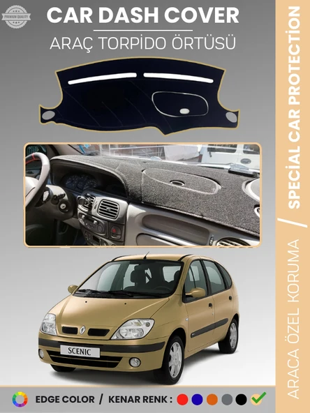RENAULT SCENIC 1 (1999-2003) Torpido Örtüsü Ön Göğüs Koruma Torpido Koruma Tam Uyum Çatlamayı Önler ürün görseli 1