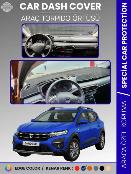 DACIA SANDERO EKRANSIZ BJI KASA (2021-2024) Torpido Örtüsü Ön Göğüs Koruma Araca Özel Tam Uyum ürün görseli 1