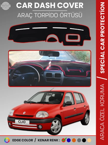 RENAULT CLIO 2 AIRBAGSIZ (2001-2012) Torpido Örtüsü Ön Göğüs Koruma Torpido Koruma Araca Özel ürün görseli 1