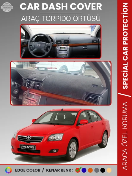 TOYOTA AVENSİS T250 (2003-2008) KAPAKLI Torpido Örtüsü Ön Göğüs Halı Tam Uyum ürün görseli 1