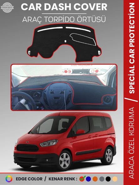 FORD COURİER (2013-2020) EKRANSIZ Torpido Örtüsü Panel Koruma Tam Uyum Çatlamayı Önler Kolay Montaj ürün görseli 1