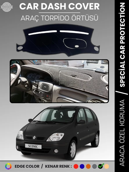 RENAULT SCENIC 1 (1999-2003) Torpido Örtüsü Ön Göğüs Koruma Torpido Koruma Tam Uyum Çatlamayı Önler ürün görseli 1