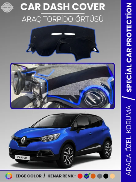 RENAULT CAPTUR 1 (2013-2019) Torpido Örtüsü Ön Göğüs Koruma Torpido Koruma Araca Özel Tam Uyum ürün görseli 1
