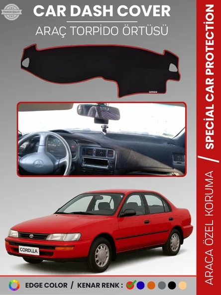 TOYOTA COROLLA E100 (1991-1995) Torpido Örtüsü Ön Göğüs Koruma Araca Özel Çatlamayı Önler Kaymaz ürün görseli 1