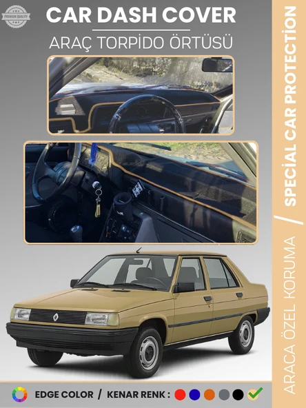 RENAULT 9 BROADWAY Torpido Örtüsü Ön Göğüs Koruma Araca Özel Çatlamayı Önler Kaymaz Kolay Montaj ürün görseli 1