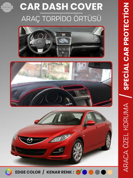 MAZDA 6 (2007-2013) Torpido Örtüsü Panel Halısı Koruma Torpido Koruma Araca Özel Kaymaz Kolay Montaj ürün görseli 1