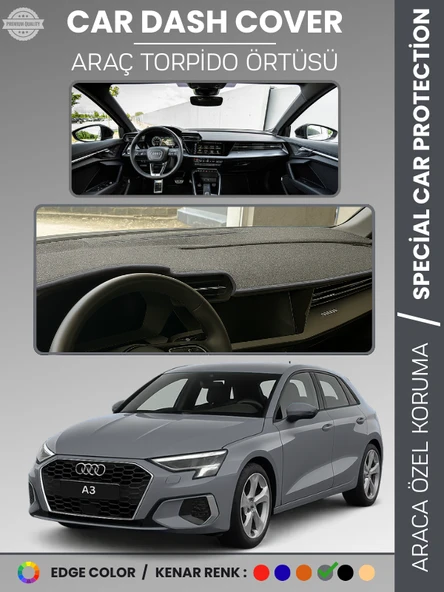 AUDİ A3 (2020+) Torpido Örtüsü Ön Göğüs Koruma Torpido Koruma Araca Özel Kaymaz Kolay Montaj ürün görseli 1