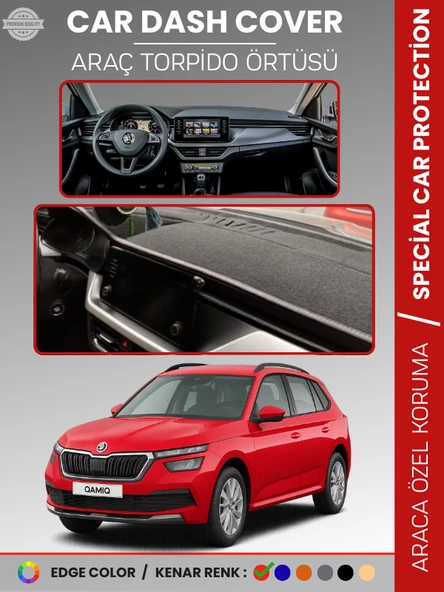 SKODA KAMIQ (2019-2024) Torpido Örtüsü Ön Göğüs Halı Torpido Koruma Birebir Uyum Kaymaz UV Koruma ürün görseli 1