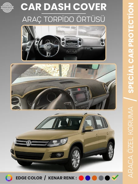 VOLKSWAGEN TIGUAN (2007-2015) Torpido Örtüsü Ön Göğüs Koruma Torpido Koruma Tam Uyum Araca Özel ürün görseli 1