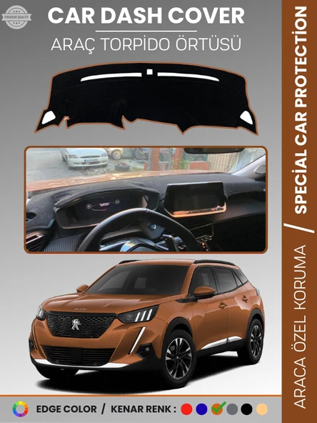PEUGEOT 2008 (2019-2021) Torpido Örtüsü Panel Koruma Torpido Koruma Birebir Uyum Kaymaz Özel Kesim ürün görseli 1