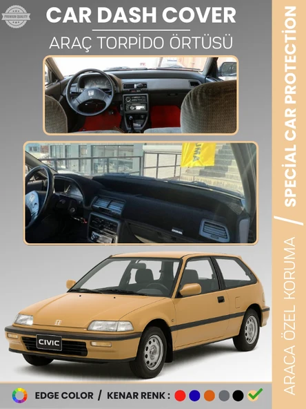 HONDA CIVIC EF (1988-1991) Torpido Örtüsü Torpido Koruma Tam Uyum Çatlamayı Önler Kolay Montaj ürün görseli 1